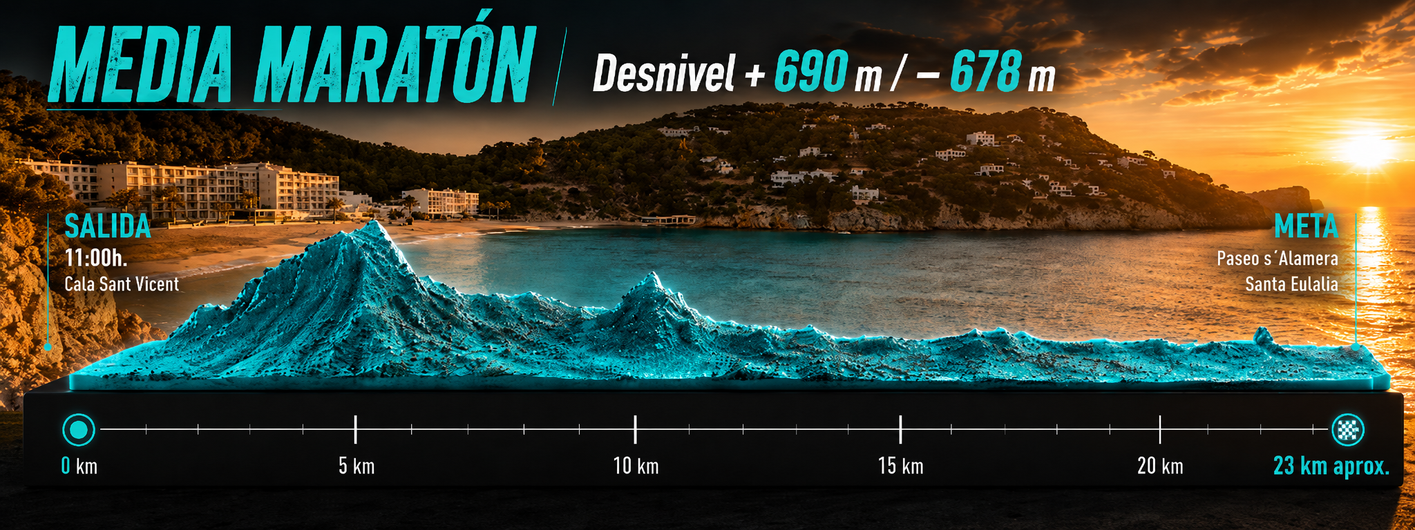altimetro media maraton 23km